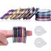 Tvoip 64 Rolls 32 Colors Nail Striping Tape Line 2 Pieces Nail Tape Dispensers Free Tape Roller Dispenser Striping Tape Line Nail Art Decoration Stickers Nail Art Decoration Sticker DIY Nail Tip
