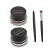FOMIYES 2pcs Eyeshadow Dark Brown Eyeliner Black Eye Shadow Cream Liquid Eyeliner Water Proof Eyeliner Brush