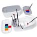 GAMENOTE Paint Brush Cleaner /Holder with Palette and Handle  Brush Rinser for Acrylic  Watercolor  and Water-Based Paints (White+Grey)