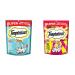 TEMPTATIONS Adult Cat Treats + TEMPTATIONS Mix-Ups Cat Treats (Tuna Beef Chicken Turkey Flavours) | 350g Pouches 350 g (Pack of 1) Tuna Cat Treats + Beef Chicken Turkey
