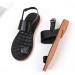 WCXTY Ladies PU Beach Flip Flops - Elegant Lightweight Sandals for Plantar Fasciitis - Size 8.5 Black - Buy Online on GoSupps.com