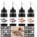 Temporary Tattoo Kit Jagua Gel Tattoos 4 Bottles Brown/Black/Red/ Purple(2oz) Semi-Permanent Tattoos Freehand Ink DIY Fake Freckles Tattoos 35 Pcs Free Tattoo Stickers Stencils