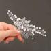 Catery Crystal Bride Wedding Hair Comb | Silver Bridal Hair Piece with Pearl Clips for Women & Girls - Buy Online on GoSupps.com