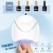 Phoenixy Shellac Starter Set with Lamp - 12 Blue Pink Geln gel Colors Top & Base Matte Coat Nail Polish Gift for Women - Dark Collection - Buy Online on GoSupps.com