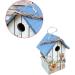 SUPVOX Wooden Birdhouse Hanging Bird Nest Garden Bird House for Hanging Outdoors Blue Size L - Buy Online on GoSupps.com