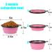 Slson Foldable Dog Bowl Set - 2 Portable Silicone Travel Bowls with Lids & Hooks for Dogs & Cats - 350ml - Orange & Pink - Buy Online on GoSupps.com