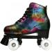 High-top Unisex Lightning Pattern Roller Skates | Double Row Four Wheels | Ideal for Beginners | Black with Flash Wheel - Size 43 - Buy Online on GoSupps.com