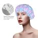 Cherry Blossom Waterproof Shower Cap for Women - Reusable & Adjustable Double Layered Bath Hair Cap - Buy Online on GoSupps.com