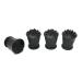 fiXte Heavy Duty Replacement Walking Stick Cane Crutch Hiking Pole Rubber End Ferrule Black 16mm (4)