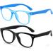 Zasun Kids Blue Light Blocking Glasses 2 Pack - UV Protection & Anti Eyestrain Computer Glasses for Ages 3-12, Black + Transparent Blue - Buy Online on GoSupps.com