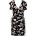 Briskyry Women's Summer V-Neck Floral Business Dresses | Elegant Festival & Party Dresses with Ruffled Hem - Vintage Style L Black - Buy Online on GoSupps.com