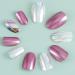 Sethexy Medium Oval Glossy Pink Sparkle False Fingernails - 24 PC Complete Cover Acrylic Nail Tips for Women & Girls | International Shipping - Buy Online on GoSupps.com