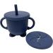 Sippy Cup Toddler Water Bottle Snack Cups with Straw Navy - Toddler Sippy Cup for Easy Drinking - Buy Online on GoSupps.com