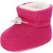 Baby Winter Fleece Booties | Non-Slip Soft Sole Shoes for Boys and Girls | Adjustable Crawling Prewalker Boots | 6-12 Months Dark Pink - Buy Online on GoSupps.com