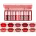 10 Colors Lip Tint Stain Set Tint Stain Plumping Mini Liquid Lipstick  Watery Finish Lip Tint Stain Korean Lip Gloss Long lasting Non-Stick Cup Waterproof  High Pigment  Vivid Color  Lip Tint Makeup 10 Colors Lip Stain S...