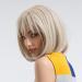 HAIRCUBE Creamy White Short Bob Wig with Bangs - 12 Inch Heat Resistant Synthetic Wig for Women - Buy Online on GoSupps.com