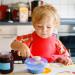 Vicloon Baby Fork and Spoon Set - 4Pcs Self Feeding Utensil for Infant Toddler Children - Easy Grip Toddler Cutlery Kit - Baby Weaning Spoons - First Led Training - Red/Pink - Buy Online on GoSupps.com