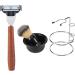 Qiilu 4-Part Shaving Set - Stainless Steel Manual Razor Brush Bowl & Stand - Perfect Grooming Kit for Men - Buy Online on GoSupps.com