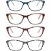 Stylish Cat Eye Reading Glasses 4-Pack for Women - Lightweight Frame with Spring Hinge, 2.5 Magnification - Includes 4 Cases - Tortoise Print - Buy Online on GoSupps.com