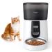 Automatic Cat Feeders, Katalic Clog-Free 4L Cat Food Dispenser with Sliding Lock Lid Storage Timed Feeder for Cat and Dogs with Voice Recorder, Programmable Meal & Portion White