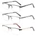 HOTJOJO 3 Pack Reading Glasses for Men Blue Light Blocking Semi Rimless Computer Readers,Metal Frame Rectangle Magnifying Eyeglasses (3 Colors, +1.50 Magnification) Black Gold Metalgun 1.5 x