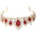 Lurrose Red Crystal Rhinestone Wedding Crown | Pageant Princess Tiaras & Hair Accessories - Buy Online on GoSupps.com