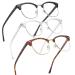 2 Pack Blue Light Blocking Glasses Anti Blue Light Gaming Glasses Retro Fashion Frame Non-Prescription Lens Anti Fatigue Headache Computer Screen Glasses for Women and Men Unisex Round Glasses a1 black+white+flower