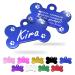 Ibera Gifts - Personalized pendants for medium -sized to large dogs and cats in bone shape - engraving dog brand collar dog neck band Name personalized dog (blue paws) paws blue