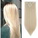 Silk-co Clip in Hair Extensions 100% Synthetic Hairpiece Extension 8pcs Long Straight Hair Pieces For Full Head 23" Blond&Bleach Blond 23 Inch Straight #Blond mixed Bleach Blond