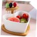 Zerodeko Food Container 1 Set Serving Food Salad Container Fruit Desserts Tableware Dessert with Bowl Heart Kitchen Soup Bowls White 16X16X10.5CM - Buy Online on GoSupps.com