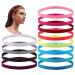 Oenothera 12 pieces of elastic sports headbands sports hair band thin sports hair band silicone non-slip elastic sports forehead bands for football basketball football tennis yoga and golf