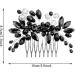 Black Crystal Bridal Hair Comb - Wedding Rhinestone Side Clip for Bride Prom Girl - Handmade Fashion Accessory - Buy Online on GoSupps.com