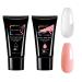 PolyGel Nail Extension Gel, 2 PCS 30ml Poly Gel Nail Kit Builder Gel Nail Gel Trendy Nail Art Design Salon Nail Easy DIY at Home by Tecanne (Multi Colors) Clear & Nude Skin