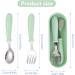 Coloxy Toddler Cutlery Set - Stainless Steel Baby Fork and Spoon with Storage Box - Green Toddler Utensils for Self Feeding - Buy Online on GoSupps.com