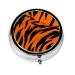 Round Pill Box 2.0x2.0x0.7 in Mini Travel Medicine Pill Organizer Box for Purse Pocket tiger stripes orange Printing