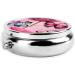 Beautiful Butterfly Round Pill Box - 3 Compartment Mini Decorative Pocket Organizer for Travel & Vitamins - Buy Online on GoSupps.com