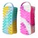 Cinlitek 2Pack Dual Sided Silicone Body Scrubber for Exfoliating Shower&Scalp Massage 2 in 1 Bath&Shampoo Brush Soft Body Exfoliator Silicone Loofah Shower Scrubber Brush for All Kinds of Skin Purple&yellow