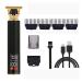 Razors Electric Barber T9 Upgraded LCD Rechargeable Retro Oil Head Carving Electric(LCD Black)