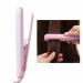 2-in-1 Mini Hair Straightener Flat Iron Portable Ceramic Hiar Curling Iron Portable Travel-Size Hair Curlers for Women Short Hair Curls Bangs Hair Tools Hair Curler Wave Curling White-pink