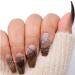 Umillars 24pcs Matte Long Coffin Black Press on Nails with Black Butterfly â€“ Nude Ballerina Design Acrylic Nail Tips for Women & Girls - Buy Online on GoSupps.com