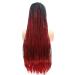 Drag Queen Afro Box Braided Wigs - Ombre Red Lace Front for Women | Cosplay & Party - Buy Online on GoSupps.com
