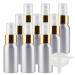 TIANZD 12 Pcs 50ml Empty Silver Aluminium Fine Mist Spray Bottle with White/Gold Metal Spray Head Refillable Travel Alu Bottles for Body Sprays Room Fragrances Perfumes Hair Garden Funnel Gold 50ml
