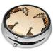 Mother and Child Giraffe Round Pill Box - Portable 3-Compartment Organizer for Travel & Purse - Buy Online on GoSupps.com