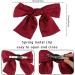 3 Women Bow Hair Clips French Fabric Hair Clips for Women Hair Clips with Bow Elegant Satin Hair Accessories for Girls (Black+Red+White) - Buy Online on GoSupps.com
