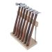 Universal Hobby Specialty Double-Ended Jewelers Hammer Set With Wooden Handle and Wooden Display Stand - 7pc