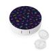 80s Memphis Round Case For Contact Lens Kit Storage Box with Mirror Printed