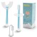 3 in 1 Baby Training Toothbrush Set - Infant to Toddler Toothbrush Oral Care Silicone Toothbrush for Baby - Food Grade Silicone,Extra Soft Bristles,Perfect for 0-24 Months(3-Pack,Blue) 3 Pack-blue