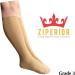 Inside Leg Zipper 30-40 mmHg Compression Grade 3 Calf Closed Toe Socks - 3X-Large Beige | International Shipping Available - Buy Online on GoSupps.com