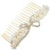 Didiseaon Alloy Rhinestone Hair Comb Pearl Headpiece Flower Girl Hair Accessory Comb Headband Bun Holder Clip Pearl Headbands Girls Headband Wedding Bride Decorate Rhinestones