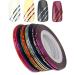 10 Rolls Coloful Sliders Nail Art Striping Tape Lines Width 1mm-Striping Tape for Nail Art-Nail Striping Tape Foil-Nail Striping Tape Thick-Nail Striping Tape with Dispenser-Self-Adhesive DIY Nail Art Tape